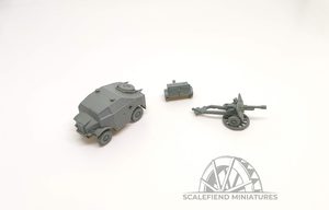 1/100 (15mm) Morris Quad & 25 pounder gun with limber