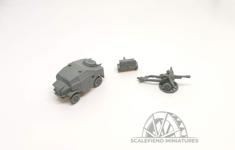 1/100 (15mm) Morris Quad & 25 pounder gun with limber