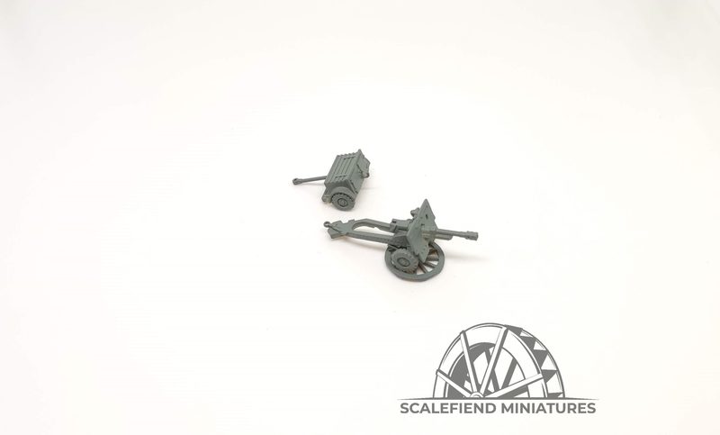 1/144 (12mm) British Ordnance QF 25 pounder field gun Mk4 with limber x2