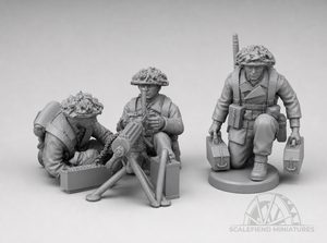 1/144 (12mm) British WWII Vickers machine gun team - firing