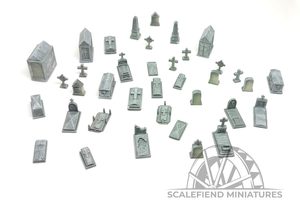 1/144 12mm Church Grave & Headstone mega pack