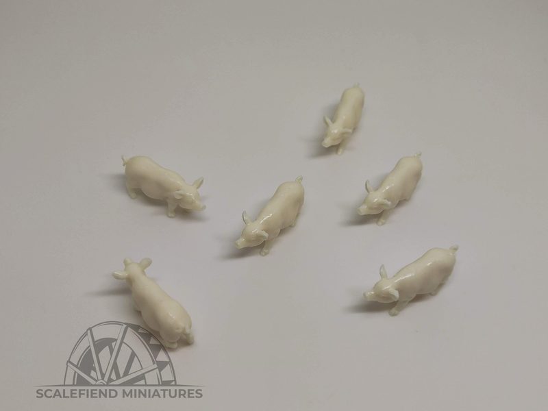 1/144 (12mm) Pigs x10 (farm animals)
