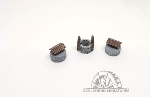 1/144 12mm Stone rural wells x3