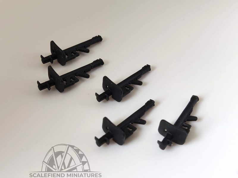 1/72 20mm scale German WWII Panzerschreck x5 - small arms