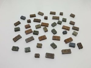1/72 Crates & boxes - large set of 41 pieces - stowage/diorama - HO OO