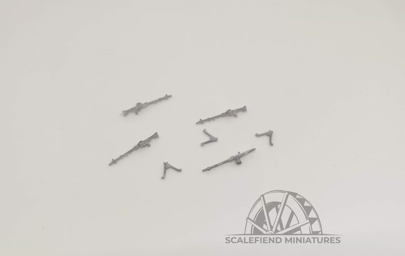 1/72 German WWII MG34 LMG with drum magazine x4