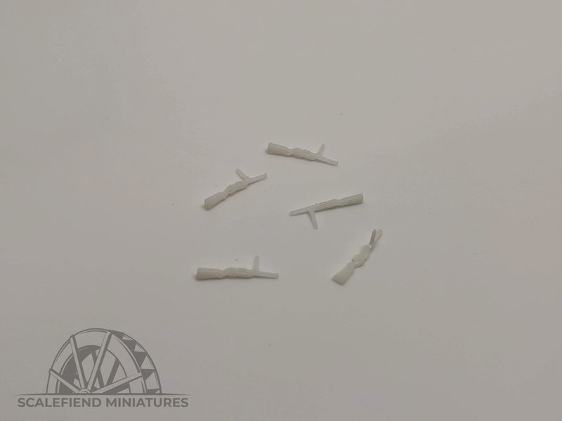 1/72 German WWII MP 28 SMG (can also be used as MP 18) x5