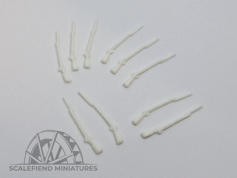 1/72 Napoleonic French Muskets with bayonet x10