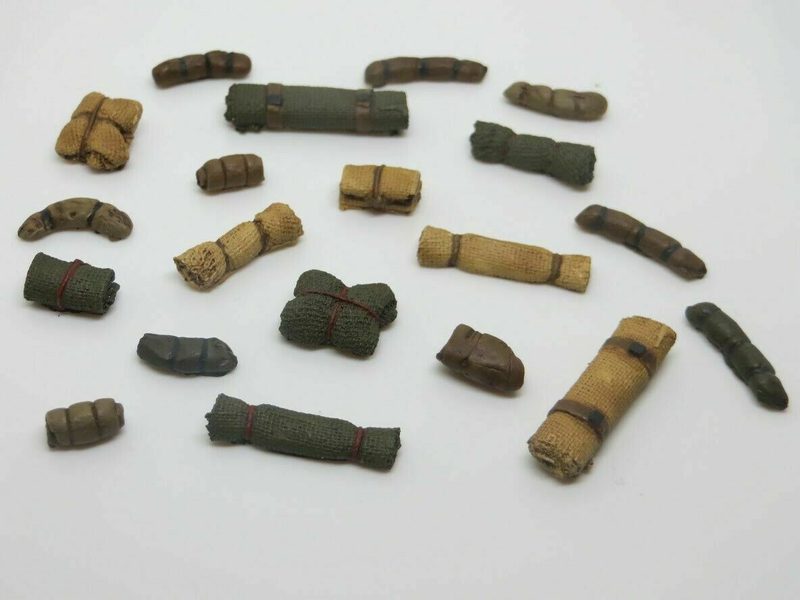 1/72 Stowage set - medium and large rolls & tarps for vehicles etc -pk9