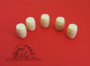 1/100 scale wooden barrels - set of 5 (N Gauge)