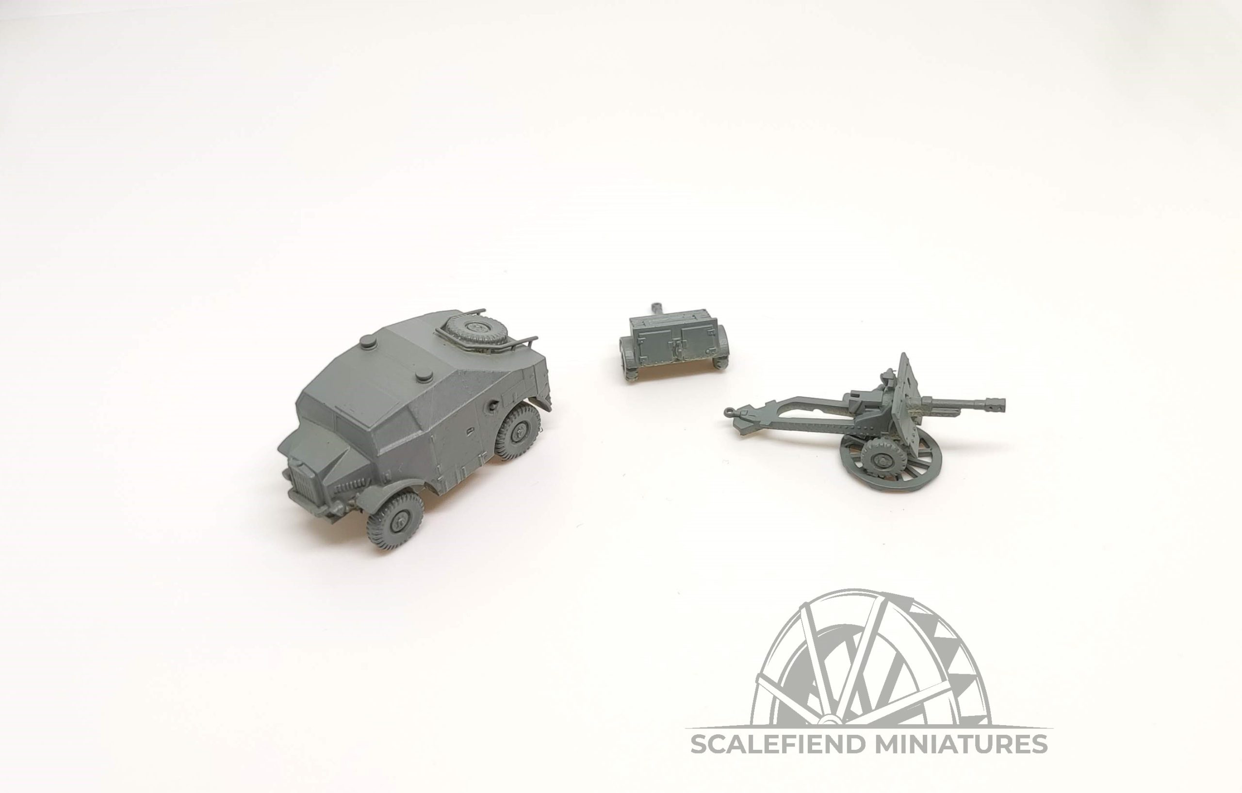 1/100 (15mm) Morris Quad & 25 pounder gun with limber image 1