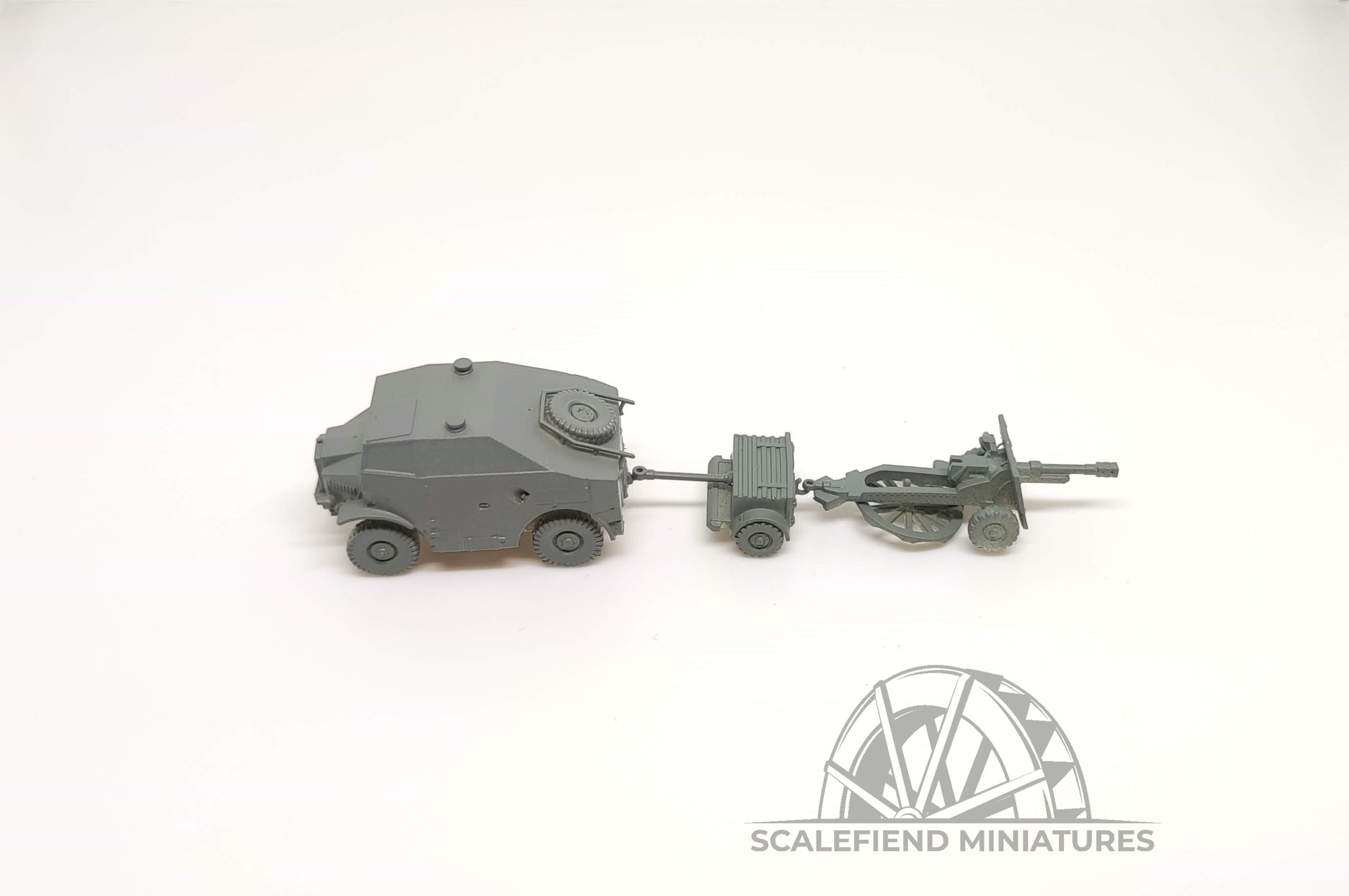 1/144 (12mm) Morris Quad & 25 pounder gun with limber image 1